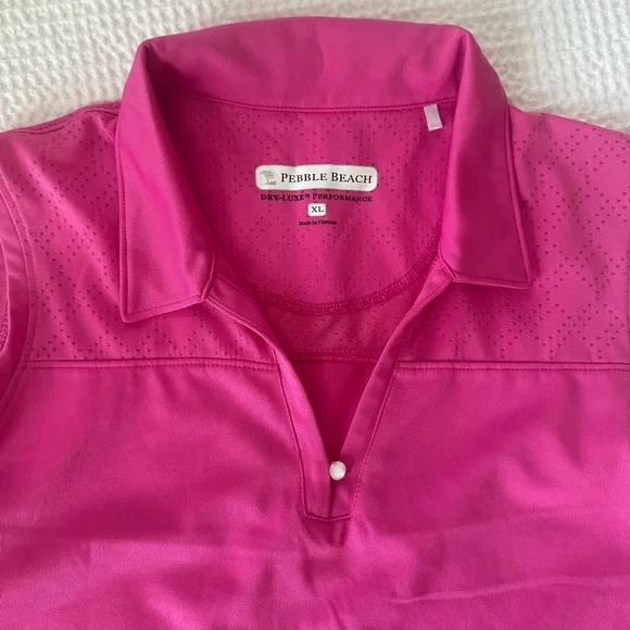 Pebble Beach Pink Sleeveless Polo Tank - Picture 4 of 4